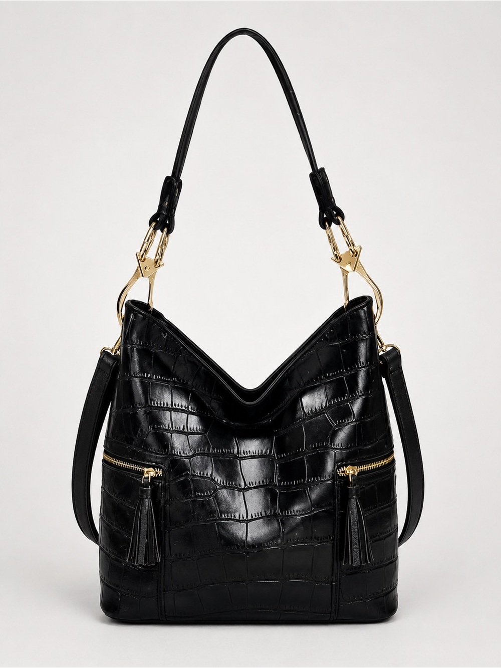 Crocodile Print Rochelle Hobo Bag by Jen & Co